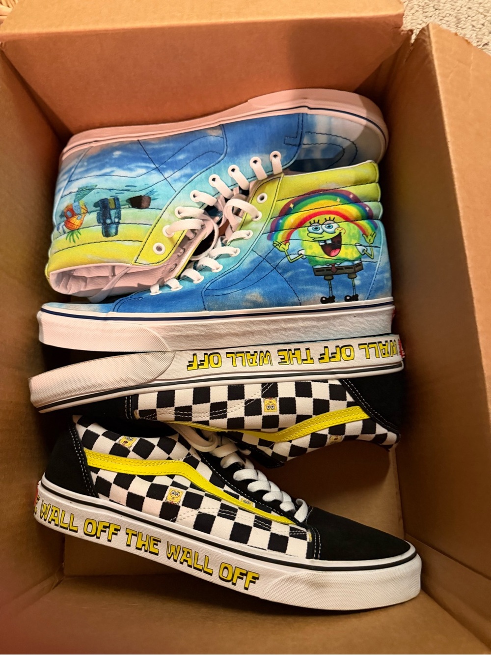 SpongeBob VANS Imagination High Top + Checkerboard Shoes Old Skool 2021 + Socks